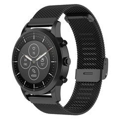 22mm Metal Mesh Wrist Strap Watch Band for Fossil Hybrid Smartwatch HR, Male Gen 4 Explorist HR, Male Sport