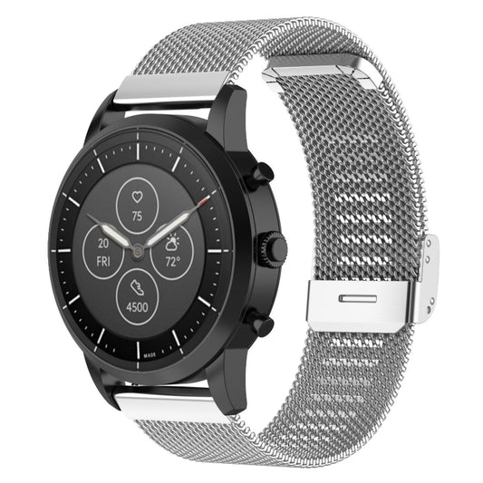 Correa de reloj de malla metálica de 22 mm para reloj inteligente híbrido Fossil HR, Gen 4 Explorist HR para hombre, deportivo para hombre