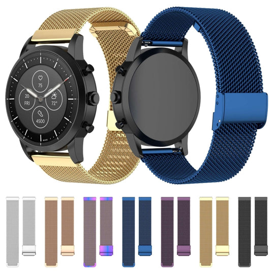 Correa de reloj de malla metálica de 22 mm para reloj inteligente híbrido Fossil HR, Gen 4 Explorist HR para hombre, deportivo para hombre