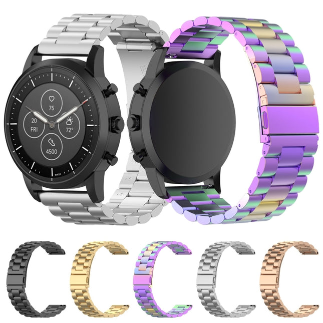 22mm Steel Wrist Strap Watch Band for Fossil Hybrid Smartwatch HR, Male Gen 4 Explorist HR / Male Sport