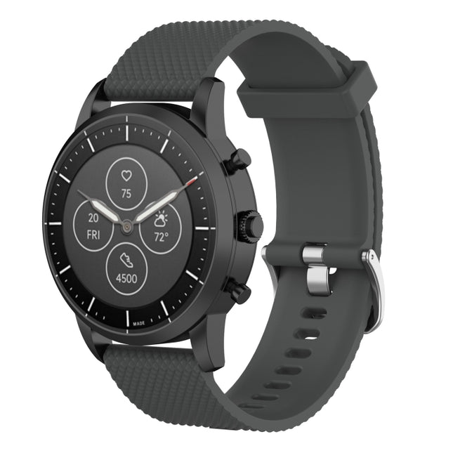 22mm Texture Silicone Wrist Strap Watch Band for Fossil Hybrid Smartwatch HR, Male Gen 4 Explorist HR, Male Sport
