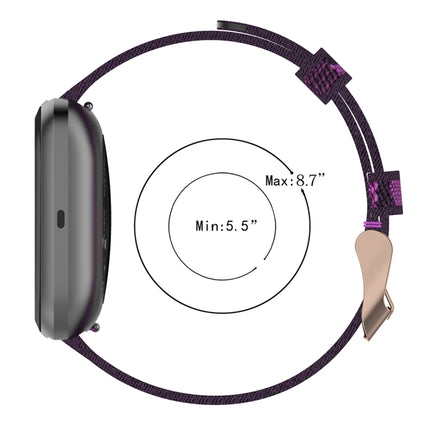 23mm Stripe Weave Nylon Wrist Strap Watch Band for Fitbit Versa 2, Fitbit Versa, Fitbit Versa Lite, Fitbit Blaze