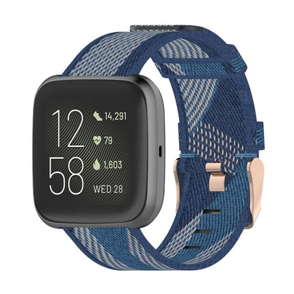 23mm Stripe Weave Nylon Wrist Strap Watch Band for Fitbit Versa 2, Fitbit Versa, Fitbit Versa Lite, Fitbit Blaze