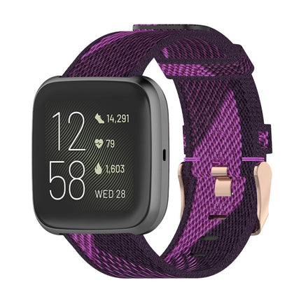 23mm Stripe Weave Nylon Wrist Strap Watch Band for Fitbit Versa 2, Fitbit Versa, Fitbit Versa Lite, Fitbit Blaze