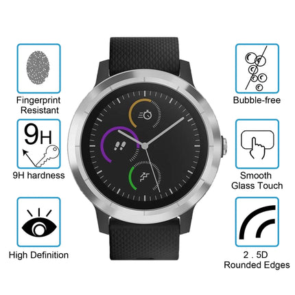 2 PCS ENKAY Hat-Prince for Garmin vivoactive 3 Smart Watch 0.2mm 9H Surface Hardness 2.15D Explosion-proof Tempered Glass Screen Film