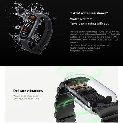 Original Xiaomi Smart Band 9 Global 1.62 inch AMOLED Screen 5ATM Waterproof Smart Watch, Support Blood Oxygen / Heart Rate Monitor, Smart Band 9 Global Silver, Smart Band 9 Global Black