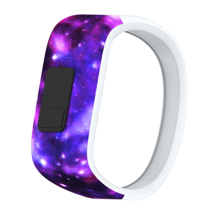 Colourful Feathers Pattern Silicone Sport Watch Band for Garmin Vivofit JR, Size: Large