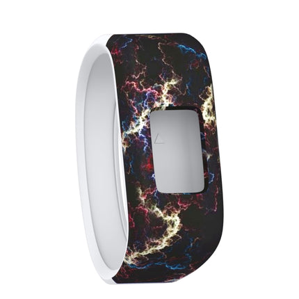 Colourful Feathers Pattern Silicone Sport Watch Band for Garmin Vivofit JR, Size: Large