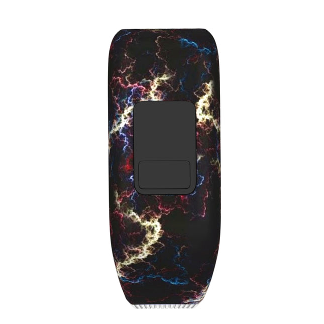 Colourful Feathers Pattern Silicone Sport Watch Band for Garmin Vivofit JR, Size: Large