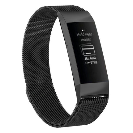 Magnet-Uhrenarmband aus Edelstahl für FITBIT Charge 3, Größe: Klein, 187 x 18 mm