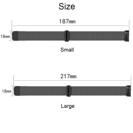 Magnet-Uhrenarmband aus Edelstahl für FITBIT Charge 3, Größe: Klein, 187 x 18 mm