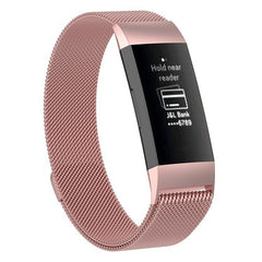 Stainless Steel Magnet Watch Band for FITBIT Charge 3, Size:Small, 187x18mm