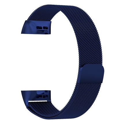 Correa de reloj con imán de acero inoxidable para FITBIT Charge 3, tamaño pequeño, 187 x 18 mm