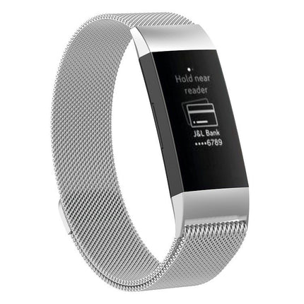 Magnet-Uhrenarmband aus Edelstahl für FITBIT Charge 3, Größe: Klein, 187 x 18 mm
