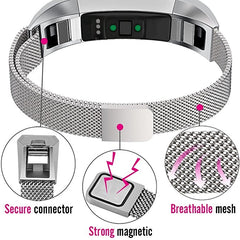 Stainless Steel Magnet Watch Band for FITBIT Alta,Size: Large, 170-236mm