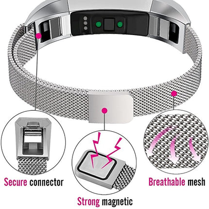 Magnetisches Uhrenarmband aus Edelstahl für FITBIT Alta, Größe: Groß, 170–236 mm