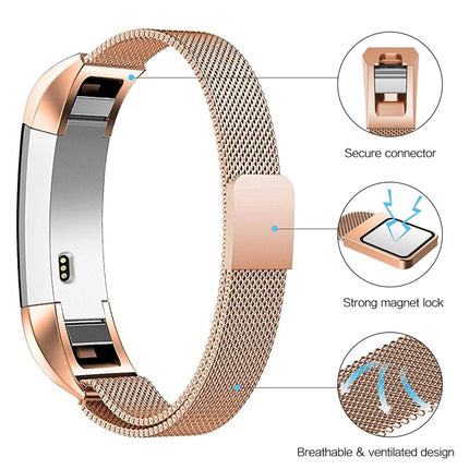 Correa de reloj con imán de acero inoxidable para FITBIT Alta, tamaño grande, 170-236 mm