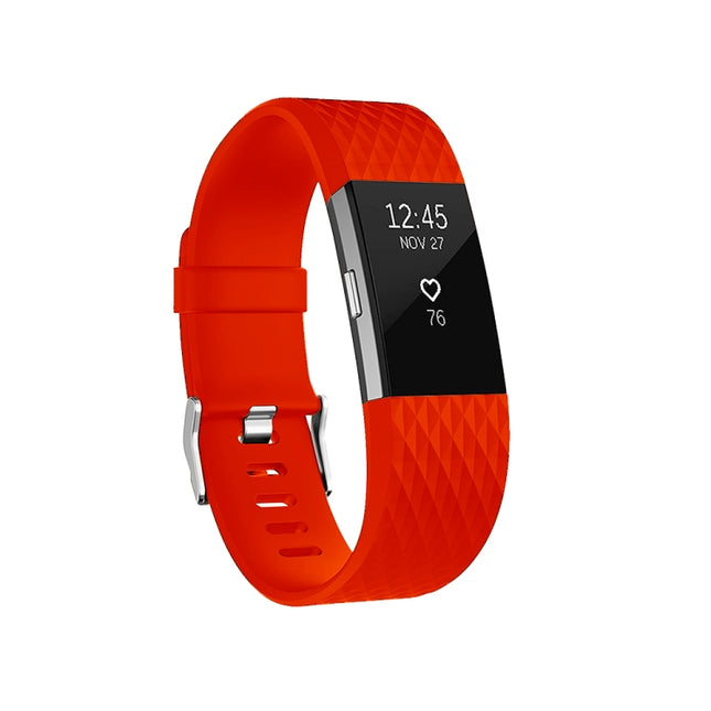 Verstellbares Sport-Uhrenarmband mit Rautenmuster für FITBIT Charge 2, Größe: S, 10,5 x 8,5 cm, S