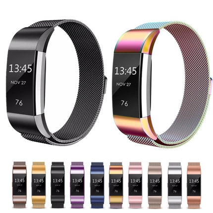 Smart Watch Stainless Steel Watch Band for FITBIT Charge 2, Size: L