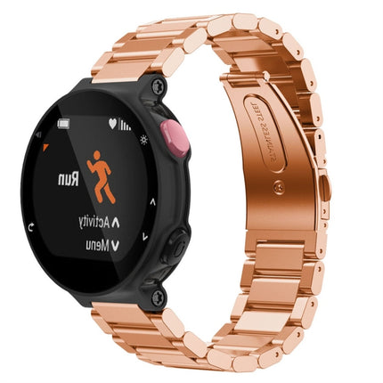 Correa de acero de tres tiras para reloj inteligente universal para Garmin Forerunner 220/230/235/630/620/735