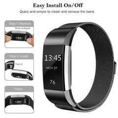 Smart Watch Stainless Steel Watch Band for FITBIT Charge 2, Size: S, Size: S