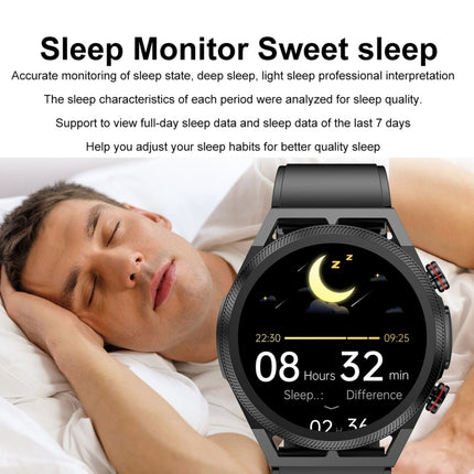 ET310 1.39 inch IPS Screen IP67 Waterproof Silicone Band Smart Watch, Support Body Temperature Monitoring / ECG