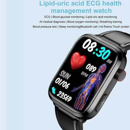 ET210 1.91 inch IPS Screen IP67 Waterproof Silicone Band Smart Watch, Support Body Temperature Monitoring / ECG