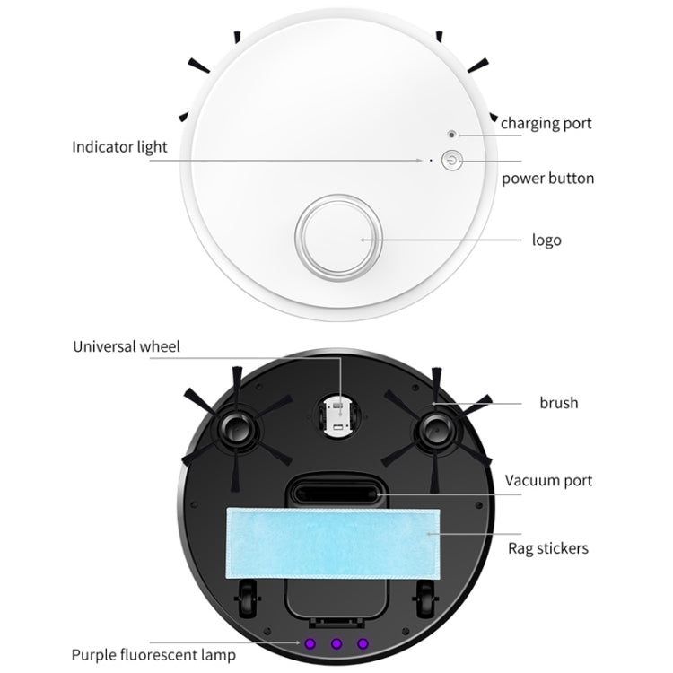 BOWAI OB12 Household Intelligent USB Charging Sweeping Robot, OB12 (White)