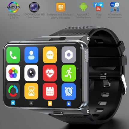 Reloj inteligente LOKMAT APPLLP Max 4G con llamadas, 2,88 pulgadas, MTK6761 de cuatro núcleos, 4 GB + 64 GB, Android 9.0, GPS, control del ritmo cardíaco