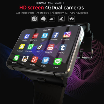 Reloj inteligente LOKMAT APPLLP Max 4G con llamadas, 2,88 pulgadas, MTK6761 de cuatro núcleos, 4 GB + 64 GB, Android 9.0, GPS, control del ritmo cardíaco