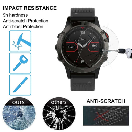 2 piezas ENKAY Hat-Prince para reloj inteligente Garmin Fenix ​​5, 0,2 mm, dureza de superficie 9H, película de pantalla de vidrio templado a prueba de explosiones 2.15D
