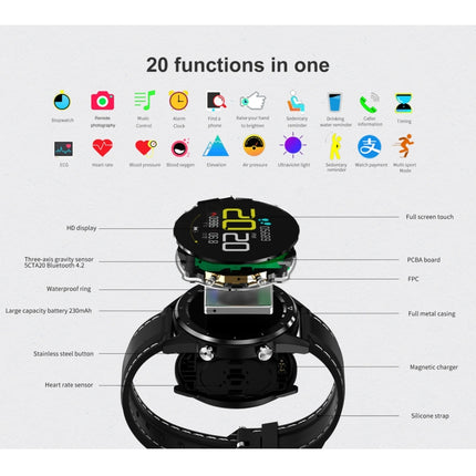 Reloj inteligente DT28 con correa de silicona resistente al agua IP68 de 1,54 pulgadas y Bluetooth 4.2, compatible con recordatorio de llamadas entrantes, control de la presión arterial y pago por reloj