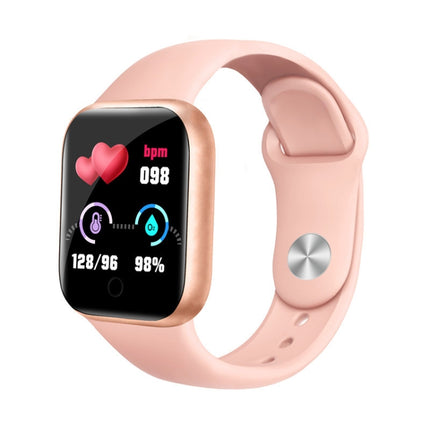 Reloj inteligente Y68 de 1,44 pulgadas, compatible con monitorización de frecuencia cardíaca, presión arterial y oxígeno en sangre, Y68 rosa, Y68 blanco, Y68 plateado y negro, Y68 negro