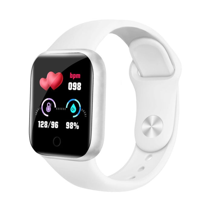 Reloj inteligente Y68 de 1,44 pulgadas, compatible con monitorización de frecuencia cardíaca, presión arterial y oxígeno en sangre, Y68 rosa, Y68 blanco, Y68 plateado y negro, Y68 negro