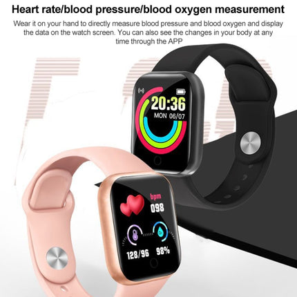 Reloj inteligente Y68 de 1,44 pulgadas, compatible con monitorización de frecuencia cardíaca, presión arterial y oxígeno en sangre, Y68 rosa, Y68 blanco, Y68 plateado y negro, Y68 negro