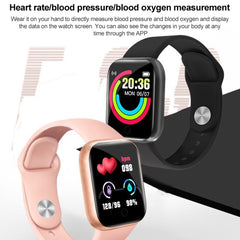 Y68 1.44 inch Smart Watch, Support Heart Rate Blood Pressure Blood Oxygen Monitoring, Y68 Pink, Y68 White, Y68 Silver Black, Y68 Black