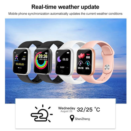 Reloj inteligente Y68 de 1,44 pulgadas, compatible con monitorización de frecuencia cardíaca, presión arterial y oxígeno en sangre, Y68 rosa, Y68 blanco, Y68 plateado y negro, Y68 negro