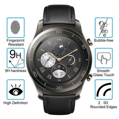 2 PCS ENKAY Hat-Prince for Huawei Watch 2 Smart Watch 0.2mm 9H Surface Hardness 2.15D Explosion-proof Tempered Glass Screen Film