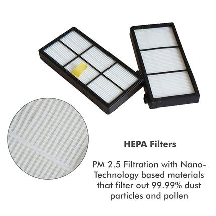 4 PCS Universal Replacement Robotic Vacuum Cleaner HEPA Filter for iRobot 870 / 800 / 880 / 960 / 980