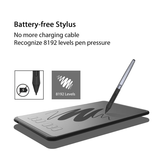 Tableta gráfica de dibujo profesional USB HUION Inspiroy Series H640P 5080LPI para Windows/Mac OS, con lápiz sin batería