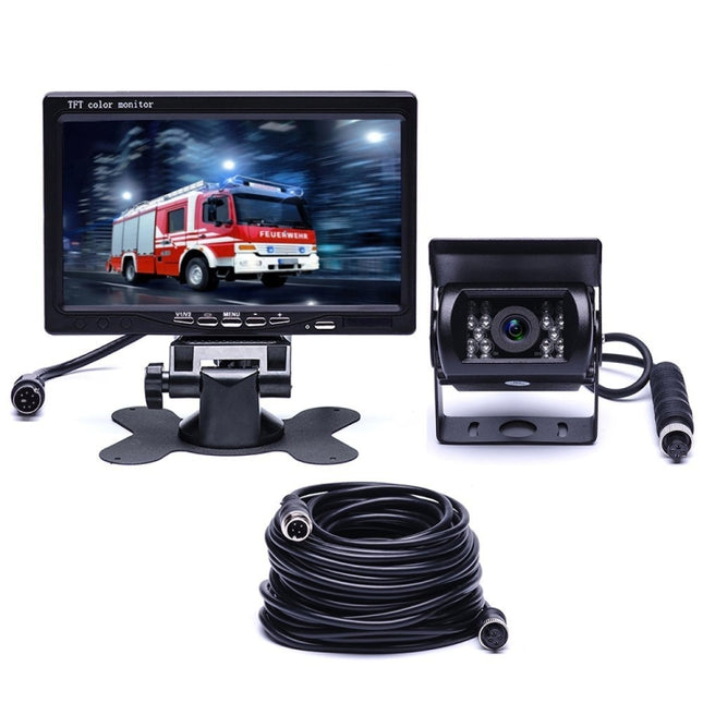F0505 7 inch HD Car 18 IR LEDs Backup Camera Rearview Mirror Monitor, with 10m Cable, Single Camera