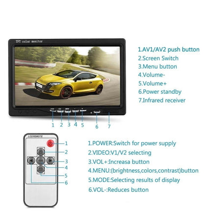 F0505 7 inch HD Car 18 IR LEDs Backup Camera Rearview Mirror Monitor, with 10m Cable, Single Camera