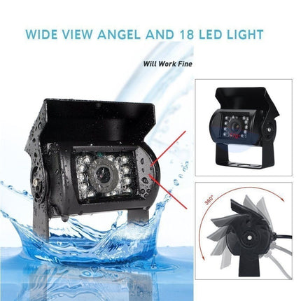 K0164 7 inch HD Car 18 IR Night Vision Rear View Backup Four Cameras Rearview Monitor, K0164