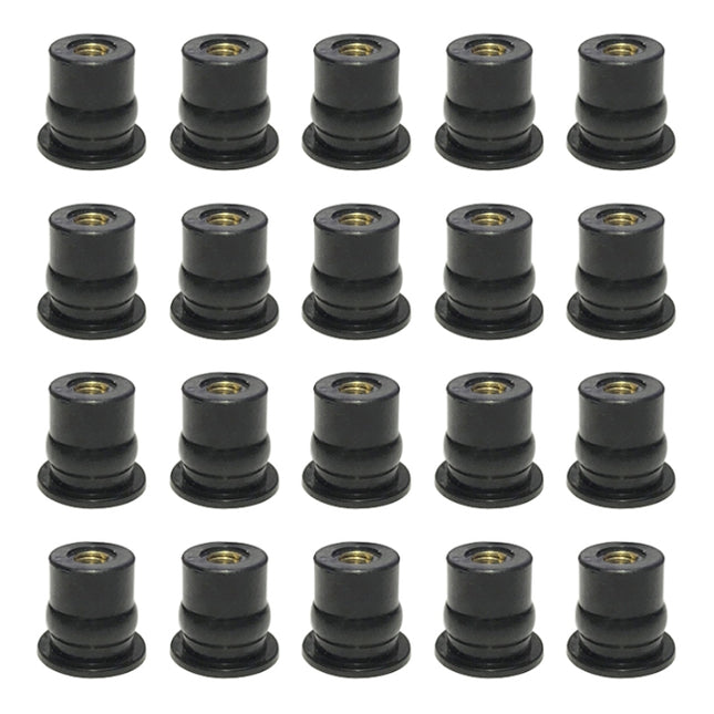 20 in 1 M6 Universal Motorcycle Windshield Brass Nuts, M6