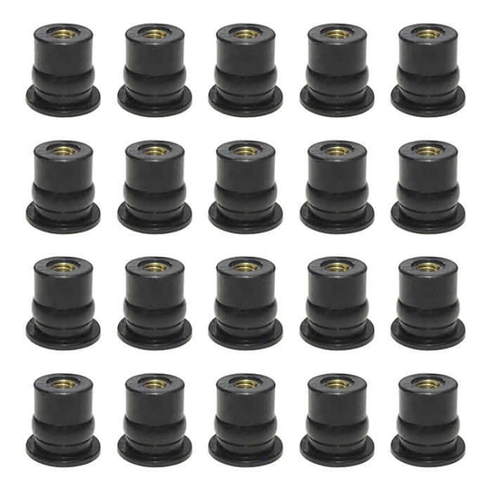 20 in 1 M6 Universal Motorcycle Windshield Brass Nuts, M6
