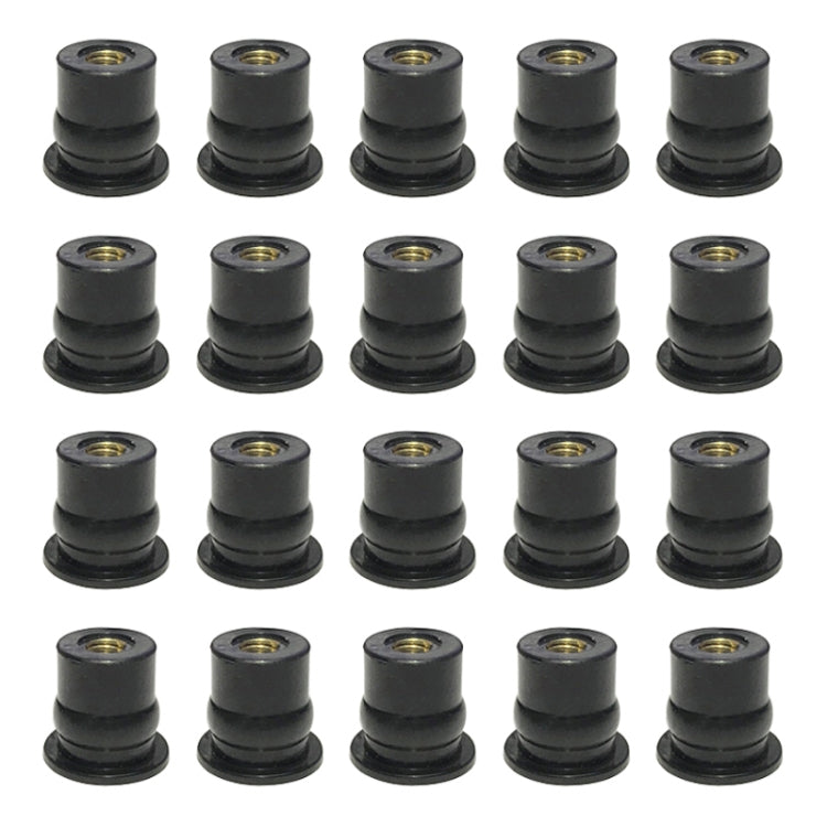 20 in 1 M6 Universal Motorcycle Windshield Brass Nuts, M6