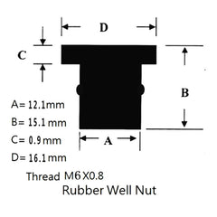 20 in 1 M6 Universal Motorcycle Windshield Brass Nuts, M6