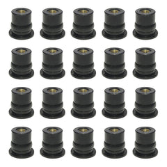 20 in 1 M6 Universal Motorcycle Windshield Brass Nuts, M6