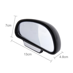 3R-091 Car Blind Spot Left Rear View Wide Angle Adjustable Mirror, 3R-091 (Black)