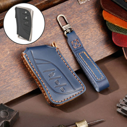 For Lexus 3-button Hallmo Car Cowhide Leather Key Protective Cover Key Case, C130